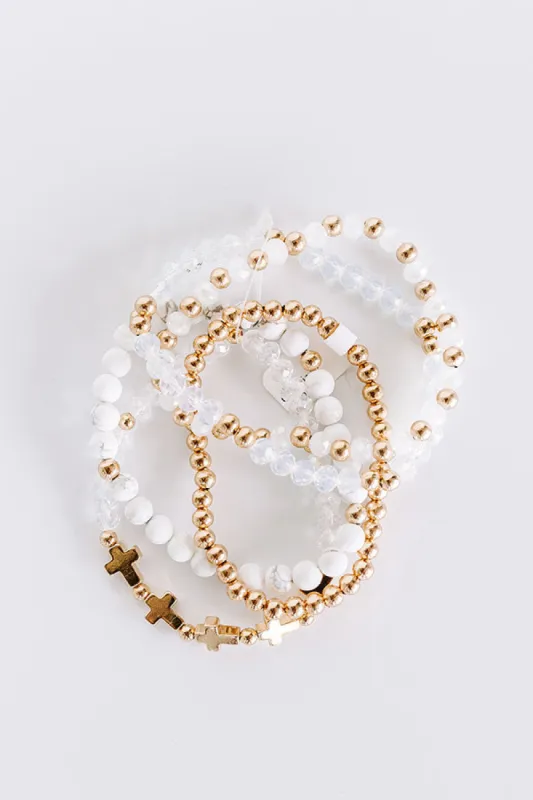 Full Of Faith Bracelet Set in White sold by Impressions
