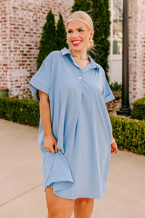 Effortless Radiance Shift Dress in Sky Blue Curves sold by Impressions product image thumbnail 5
