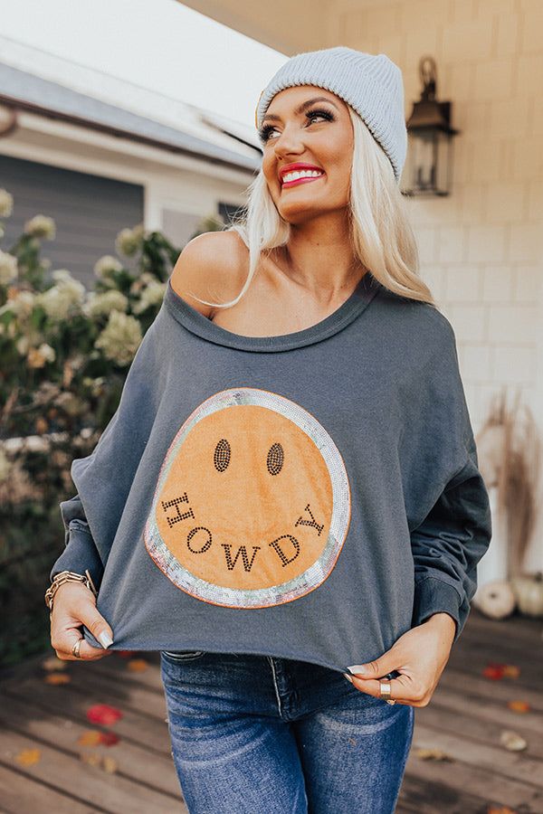 Howdy Happy Face Sweatshirt sold by Impressions product image thumbnail 3