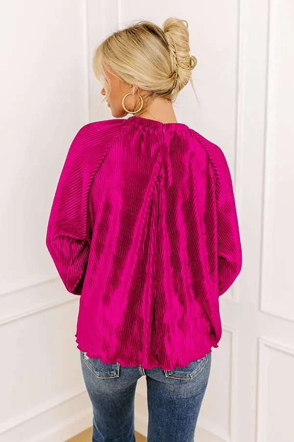 Found Your Love Pleated Top In Berry sold by Impressions product image thumbnail 4