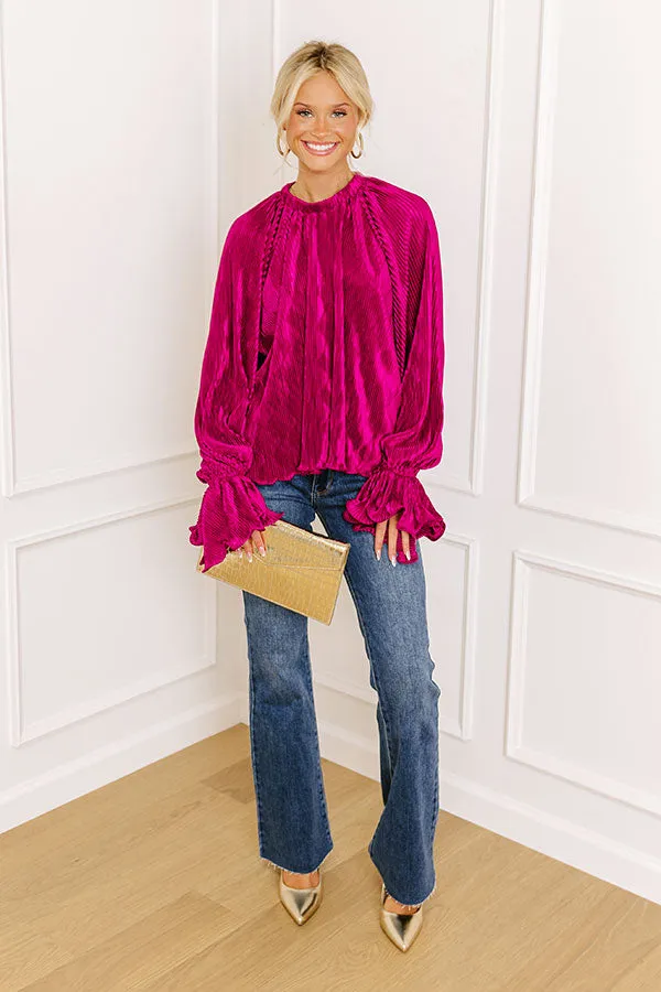 Found Your Love Pleated Top In Berry sold by Impressions product image thumbnail 2