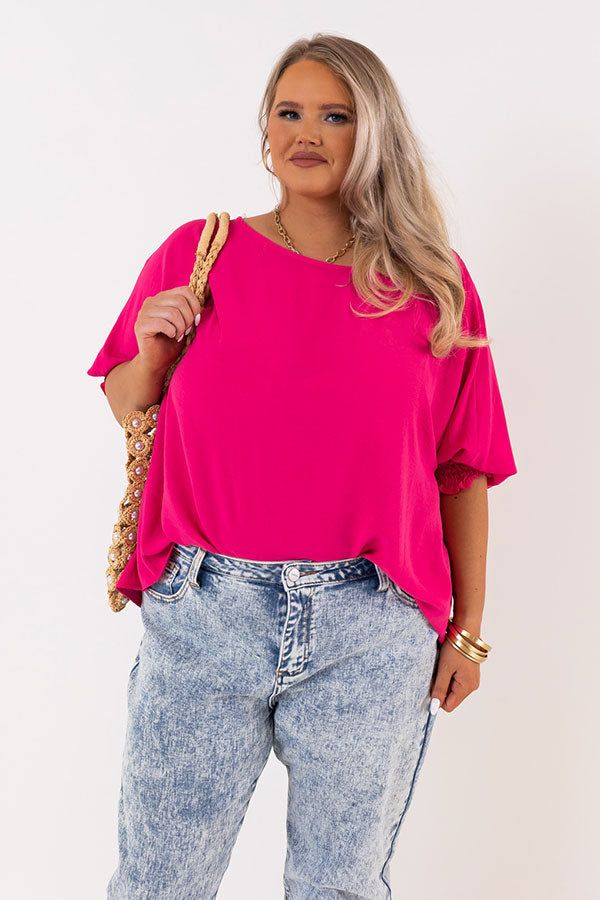 Appreciate You Shift Top In Hot Pink Curves sold by Impressions product image thumbnail 2