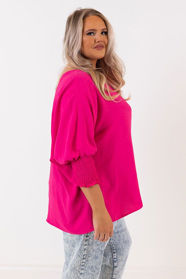 Appreciate You Shift Top In Hot Pink Curves sold by Impressions product image thumbnail 3