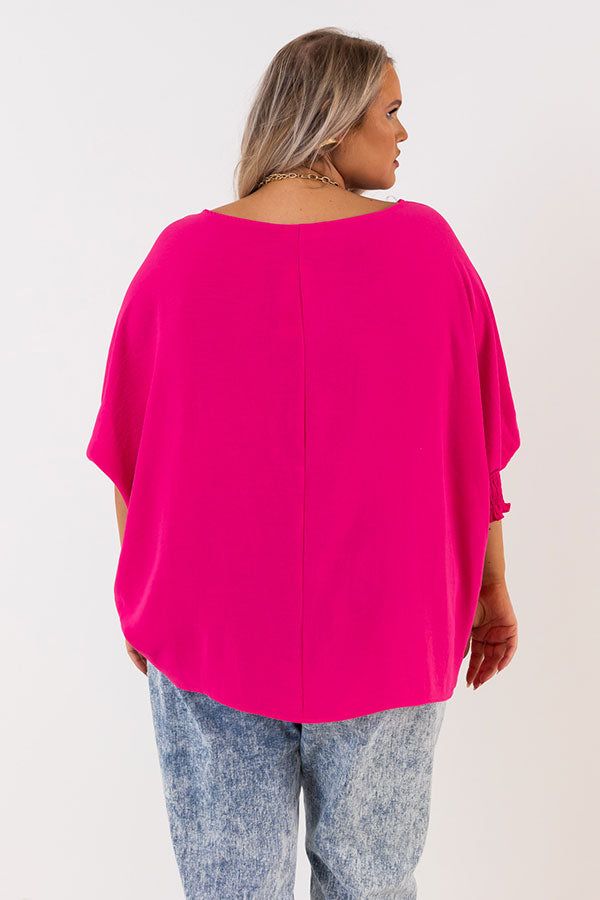 Appreciate You Shift Top In Hot Pink Curves sold by Impressions product image thumbnail 4