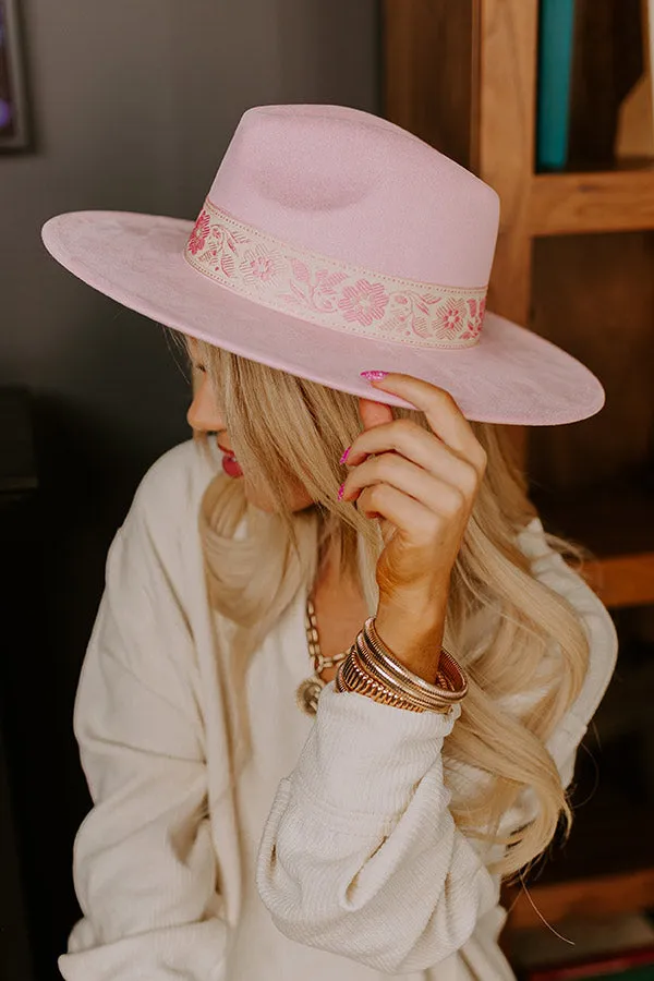 Posh Moment Faux Suede Fedora in Pink sold by Impressions product image thumbnail 4