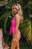 Beach Retreat Front Tie One Piece Swimsuit in Neon Pink sold by Impressions