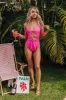 Beach Retreat Front Tie One Piece Swimsuit in Neon Pink sold by Impressions