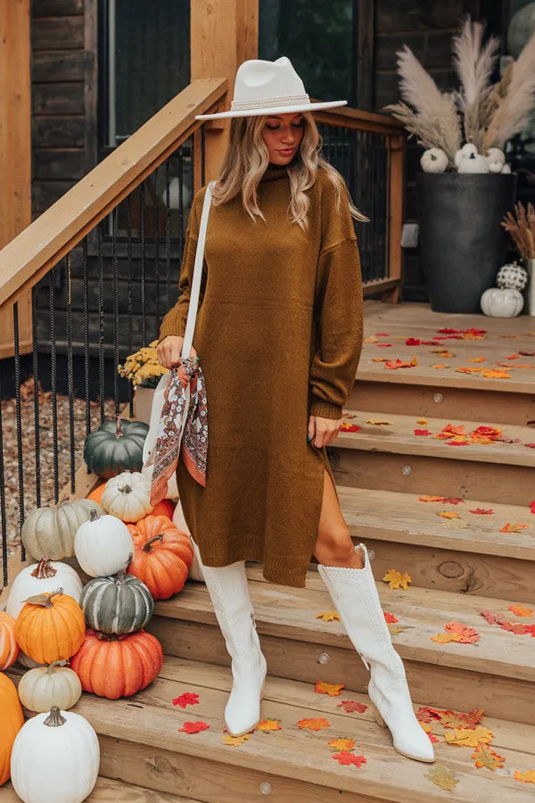 Fate Would Have It Sweater Dress In Camel sold by Impressions