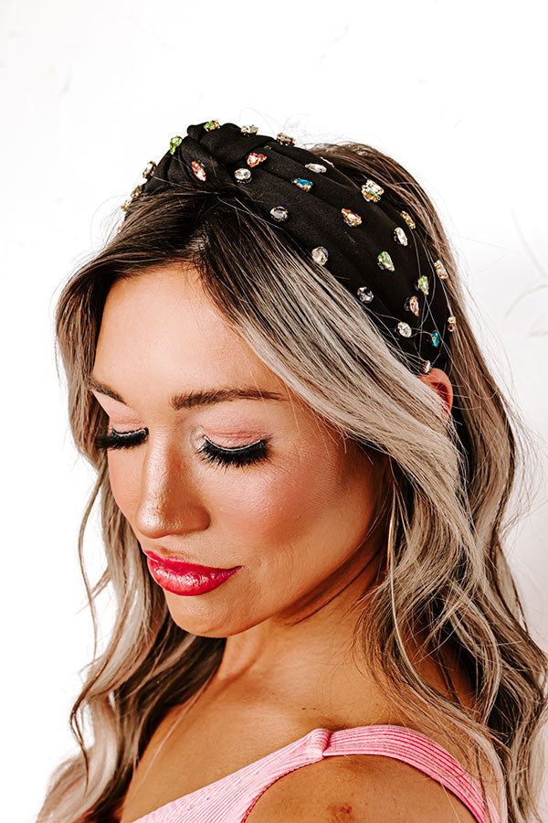 Angelic Aura Embellished Headband In Black sold by Impressions
