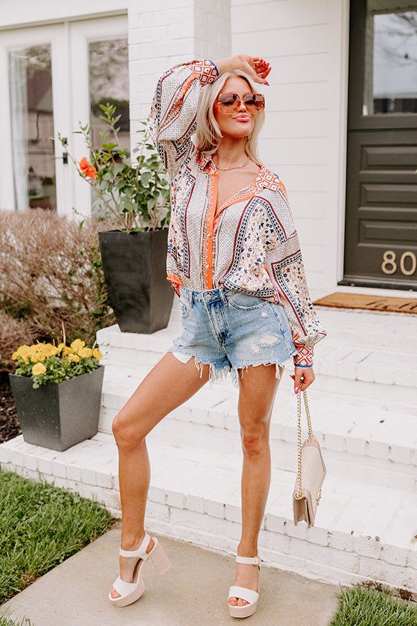 Dig Deep Down Button Up In Orange sold by Impressions product image thumbnail 2