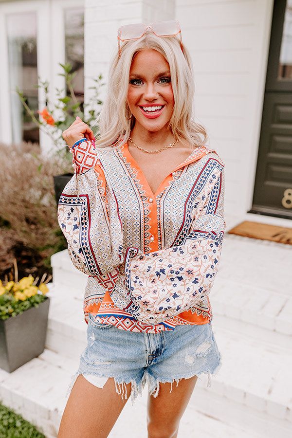 Dig Deep Down Button Up In Orange sold by Impressions product image thumbnail 4