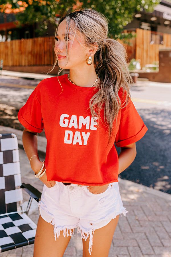 Game Day Embroidered Crop Top sold by Impressions product image thumbnail 4