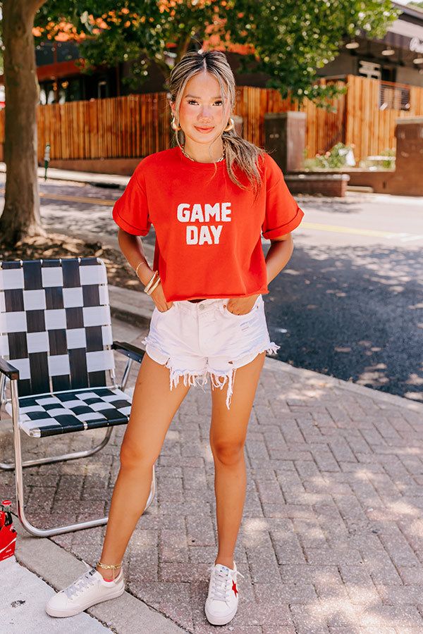 Game Day Embroidered Crop Top sold by Impressions product image thumbnail 3