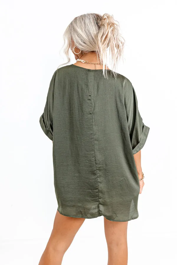 Chic Enterprise Shift Top In Olive sold by Impressions product image thumbnail 3