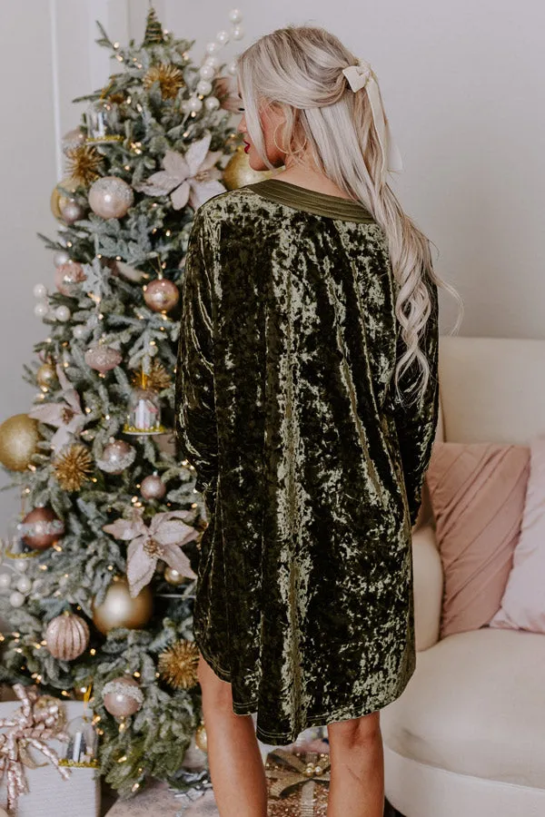 Midnight Kiss Velvet Mini Dress In Army Green sold by Impressions product image thumbnail 2