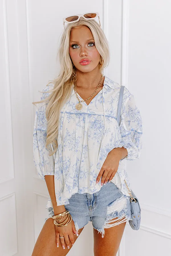 Boho Charm Floral Top in Sky Blue sold by Impressions product image thumbnail 3