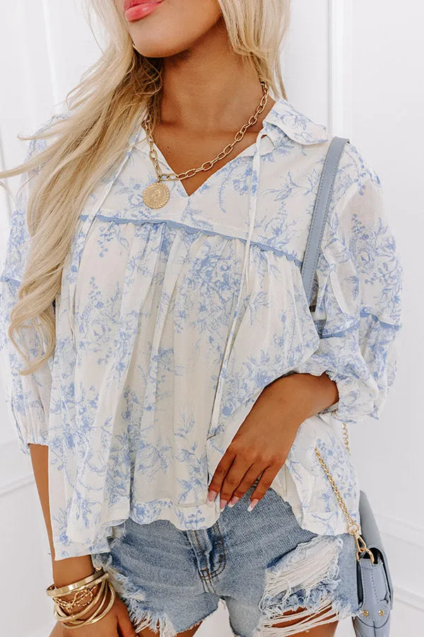 Boho Charm Floral Top in Sky Blue sold by Impressions product image thumbnail 2