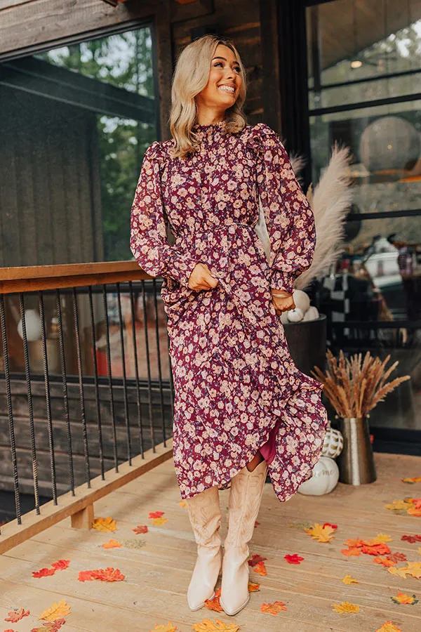 Sangria Toast Floral Midi In Purple sold by Impressions product image thumbnail 3