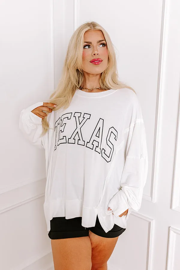 Texas Embroidered Oversized Top in White Curves sold by Impressions product image thumbnail 4