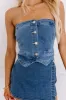 Uptown Happy Hour Denim Crop Top sold by Impressions