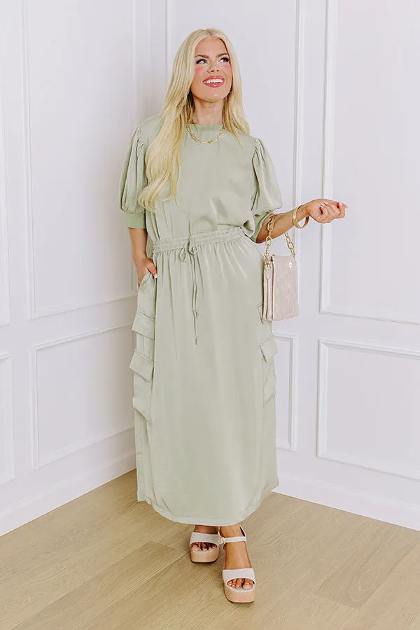 Central Park Stroll Shift Top in Sage Curves sold by Impressions product image thumbnail 5