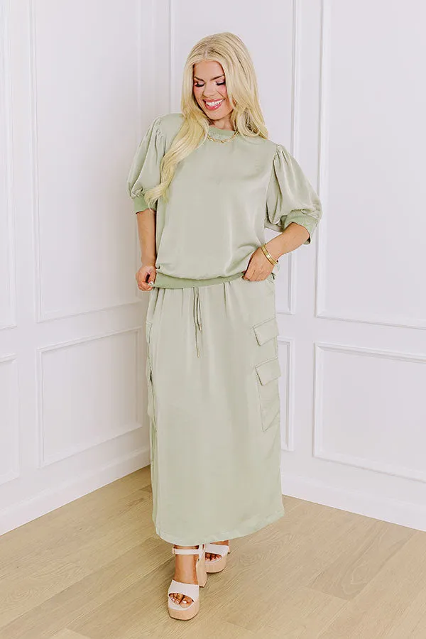 Central Park Stroll Shift Top in Sage Curves sold by Impressions product image thumbnail 2