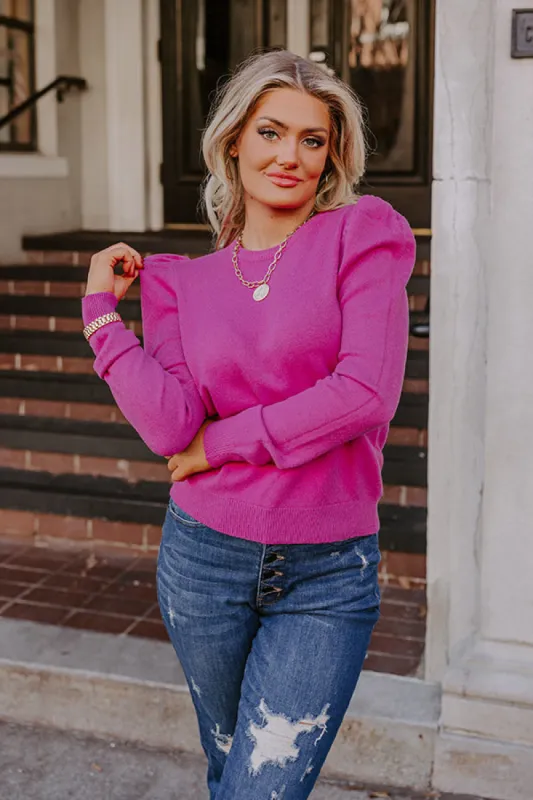 Lovely Tokens Sweater Top In Hot Pink sold by Impressions