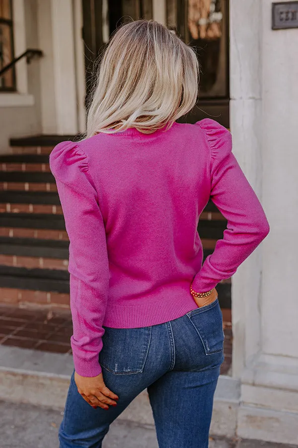 Lovely Tokens Sweater Top In Hot Pink sold by Impressions product image thumbnail 3
