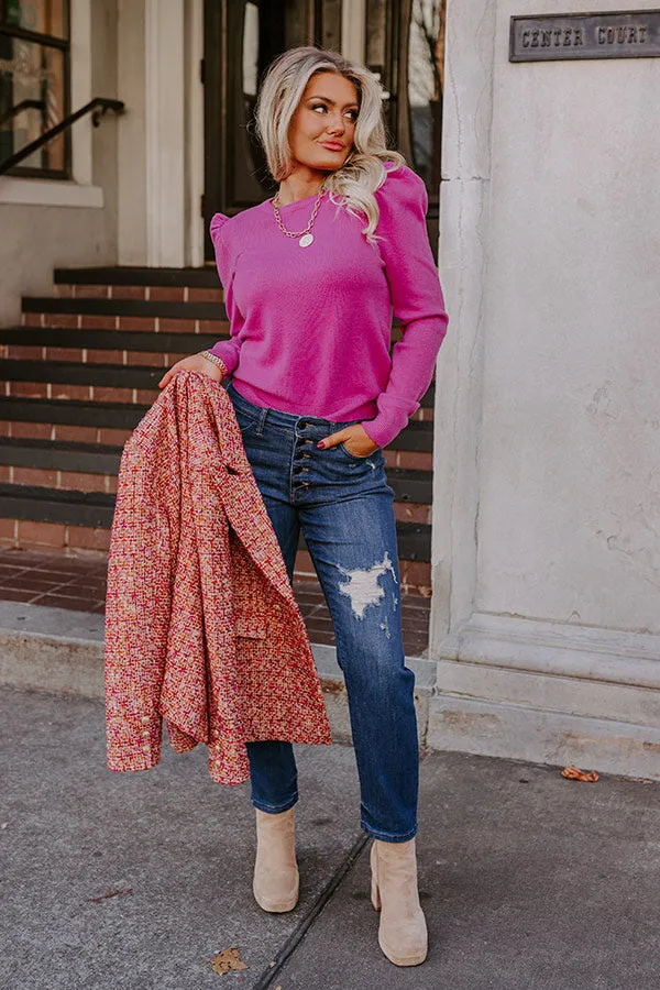 Lovely Tokens Sweater Top In Hot Pink sold by Impressions product image thumbnail 2