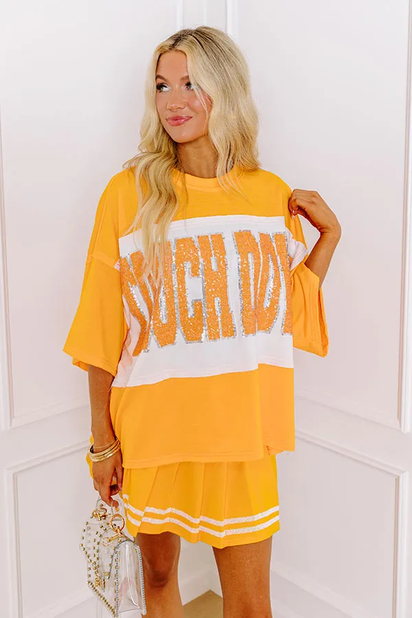 It's a Touch Down Sequin Oversized Tee in Orange sold by Impressions product image thumbnail 3