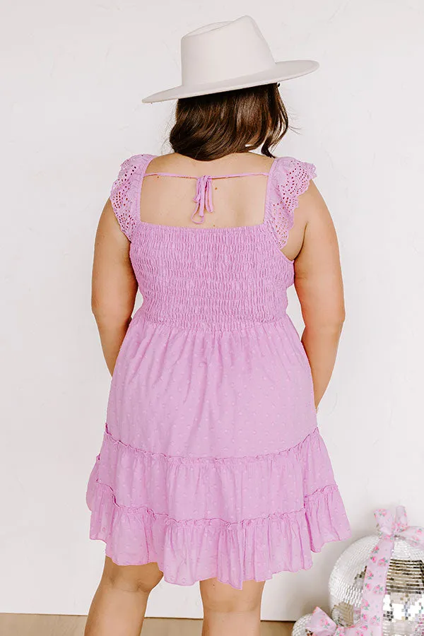 Adventure Seeker Smocked Mini Dress In Lavender Curves sold by Impressions product image thumbnail 4