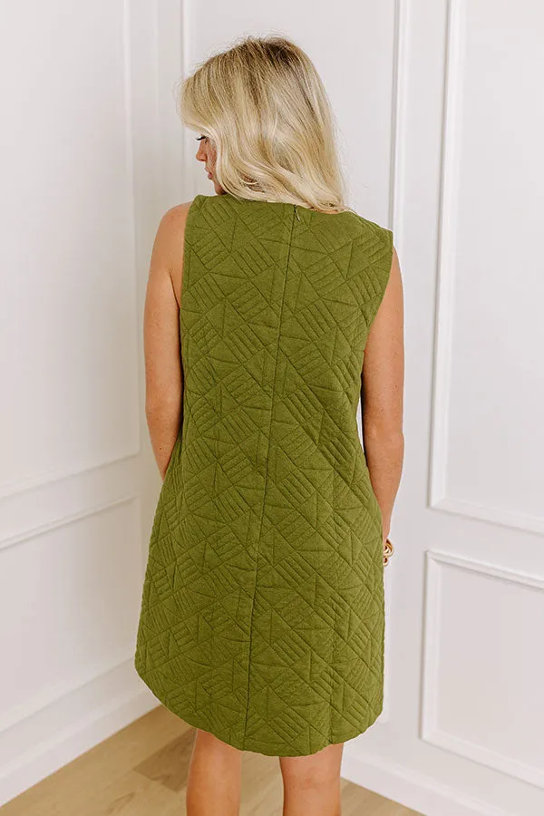 Chic Outing Quilted Mini Dress in Olive sold by Impressions product image thumbnail 5