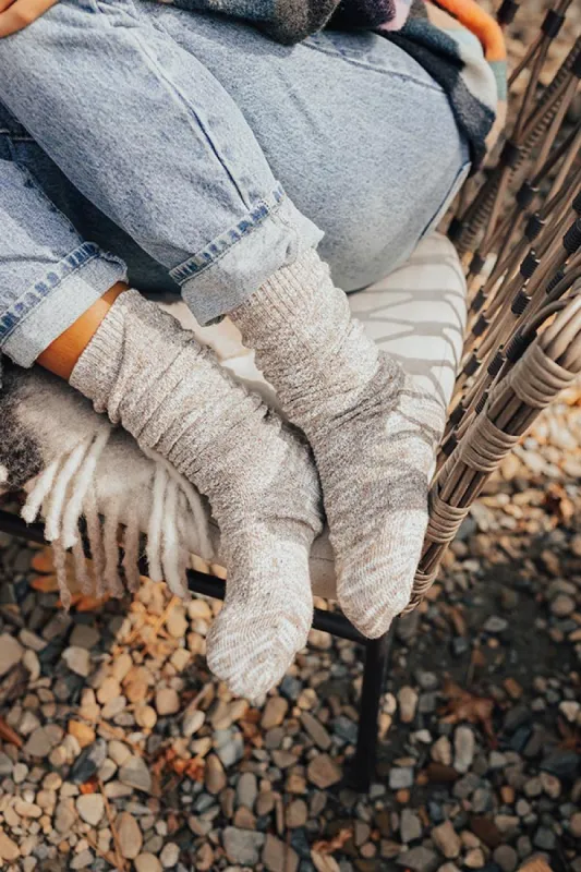 Miles To Go Knit Socks In Grey sold by Impressions