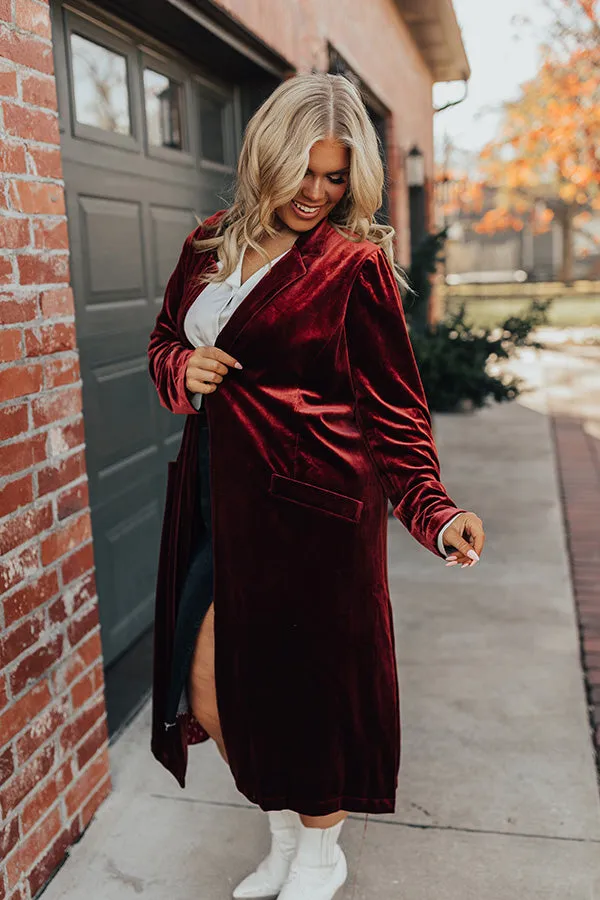 Romance Awaits Velvet Coat in Rust Curves sold by Impressions product image thumbnail 2