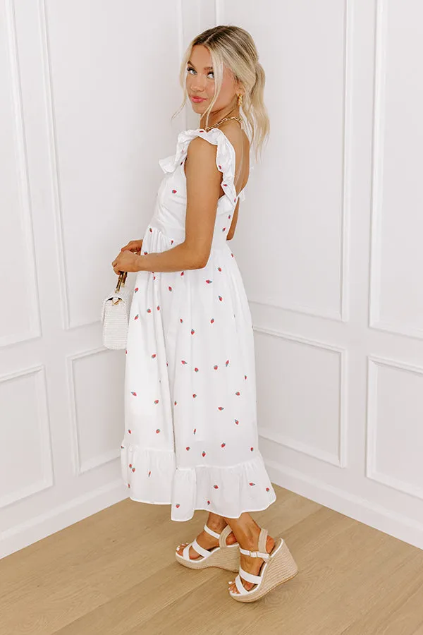 Strawberry Kisses Button Down Midi sold by Impressions product image thumbnail 4