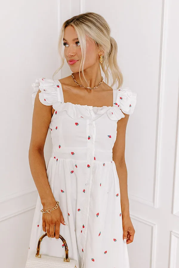 Strawberry Kisses Button Down Midi sold by Impressions product image thumbnail 5