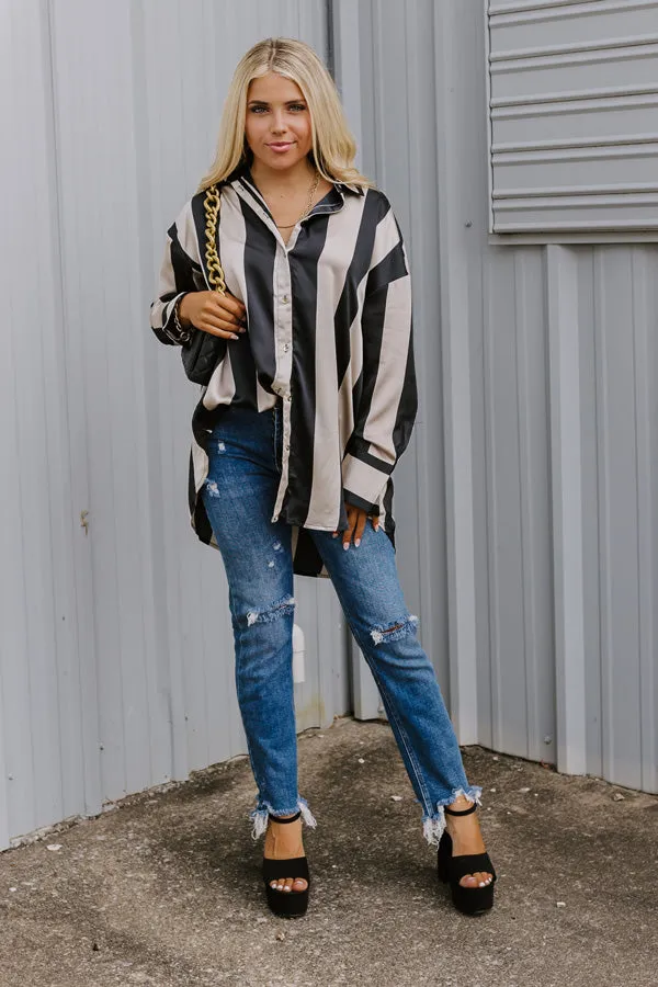 Posh Mindset Stripe Button Up sold by Impressions