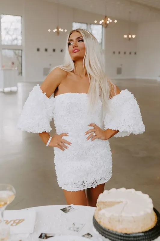 Expect First Class Mini Dress in White sold by Impressions