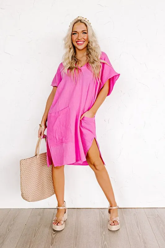 Newport Look Shift Dress in Pink sold by Impressions