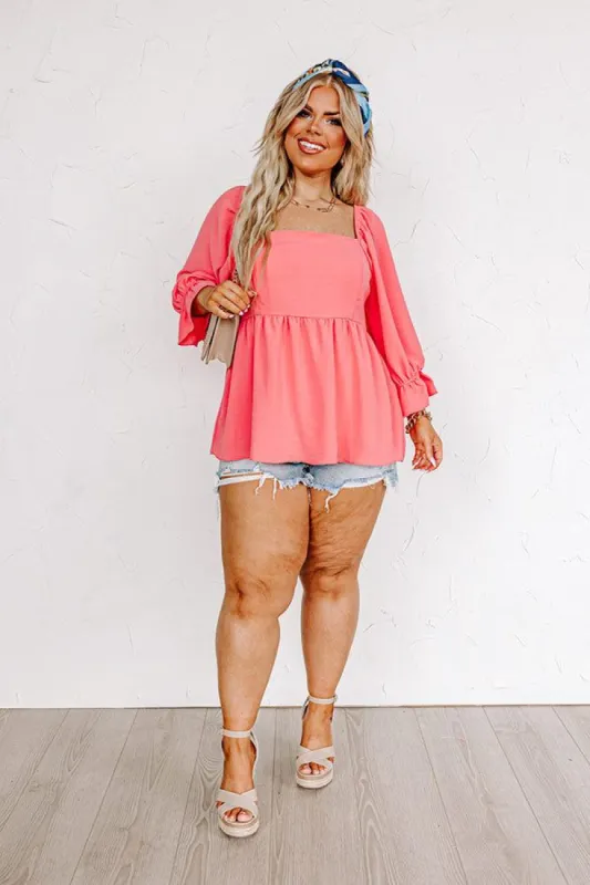 Moving To The Keys Top In Coral Curves sold by Impressions