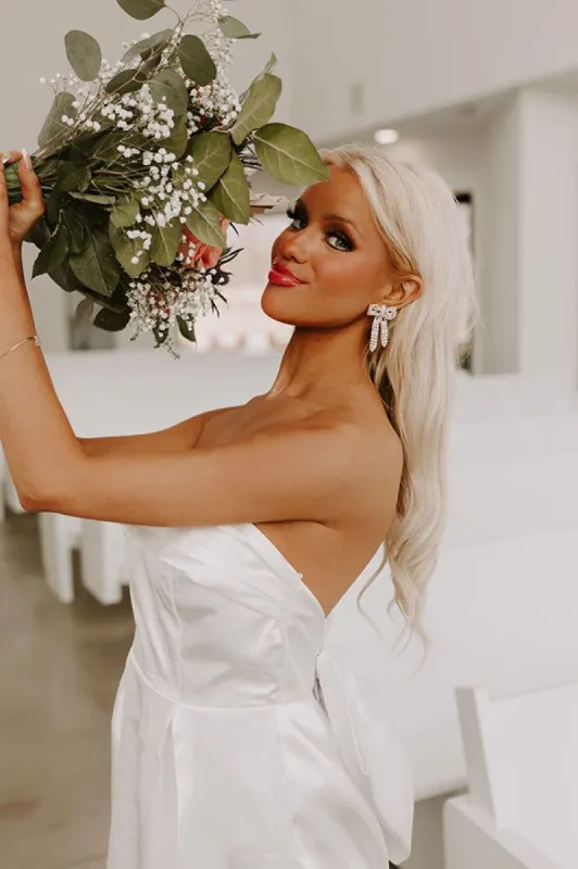 Invitation Only Rhinestone Earrings In Gold sold by Impressions