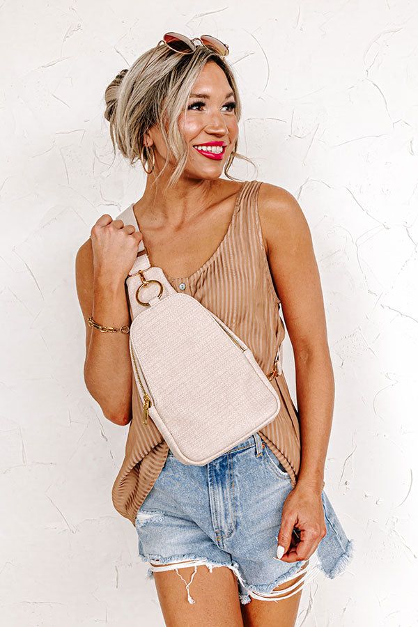 The Brylee Faux Leather Sling Backpack In Natural sold by Impressions product image thumbnail 3