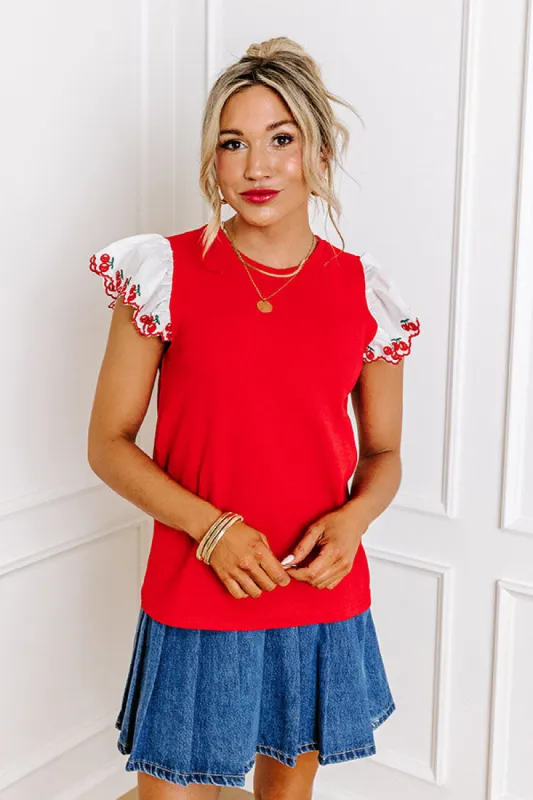 Sweet Like Cherry Pie Embroidered Top sold by Impressions