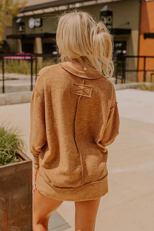 Cue The Cozy Oversized Sweater in Dark Camel sold by Impressions product image thumbnail 4