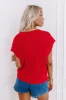 Sunny Smiles Knit Top in Red sold by Impressions