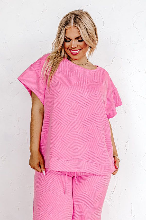 Lattes First Shift Top in Bubblegum Pink Curves sold by Impressions