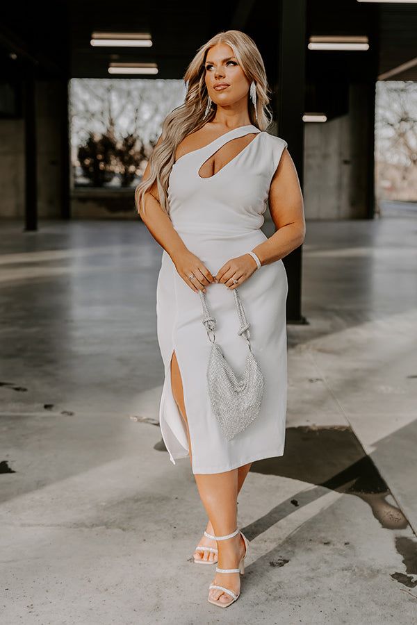 Absolutely Elegant One Shoulder Midi Curves sold by Impressions