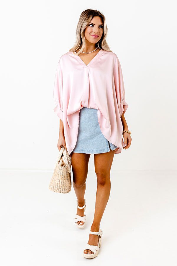 Everyday Dreams Satin Shift Top in Light Pink sold by Impressions product image thumbnail 2
