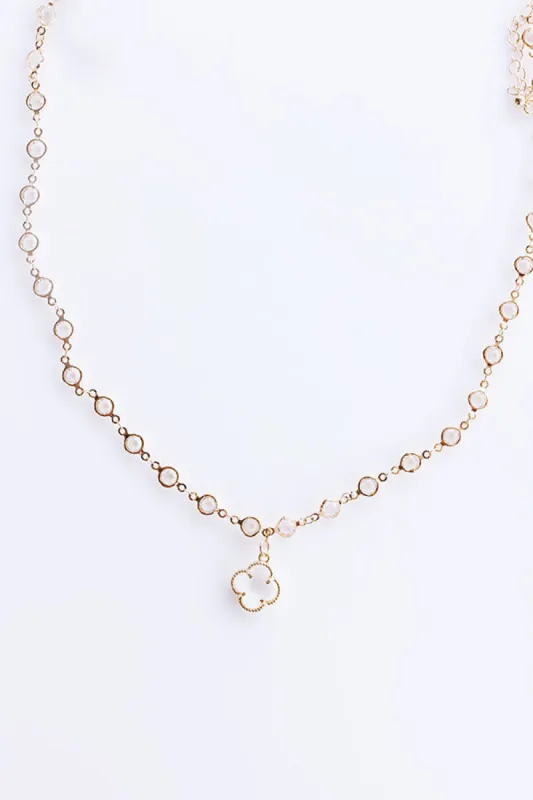 Charming Smile Necklace in Clear sold by Impressions