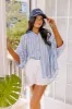 Sea Breeze Oversized Button Up in Sky Blue sold by Impressions